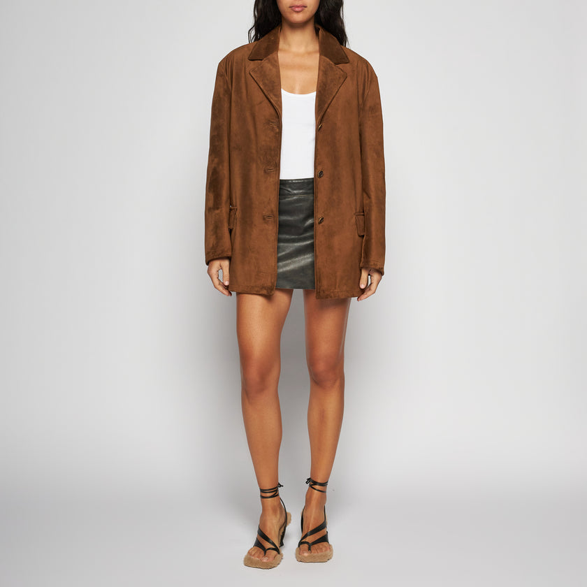 WILDLEDER-BLAZERJACKE – TABAK