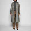 CAPPOTTO IN PELLE PLONGÈ - GREY