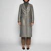 CAPPOTTO IN PELLE PLONGÈ - GREY