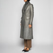 CAPPOTTO IN PELLE PLONGÈ - GREY