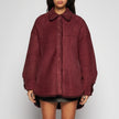 CAMICIA SHEARLING SCAMOSCIATA - BORDEAUX