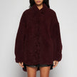 CAMICIA SHEARLING SCAMOSCIATA - BORDEAUX