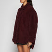 CAMICIA SHEARLING SCAMOSCIATA - BORDEAUX