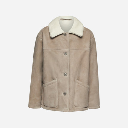 GIACCA IN SHEARLING SCAMOSCIATO - GREY/WHITE