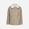 GIACCA IN SHEARLING SCAMOSCIATO - GREY/WHITE
