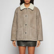 GIACCA IN SHEARLING SCAMOSCIATO - GREY/WHITE