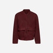 SUEDE SHEARLING JACKET - BURGUNDY