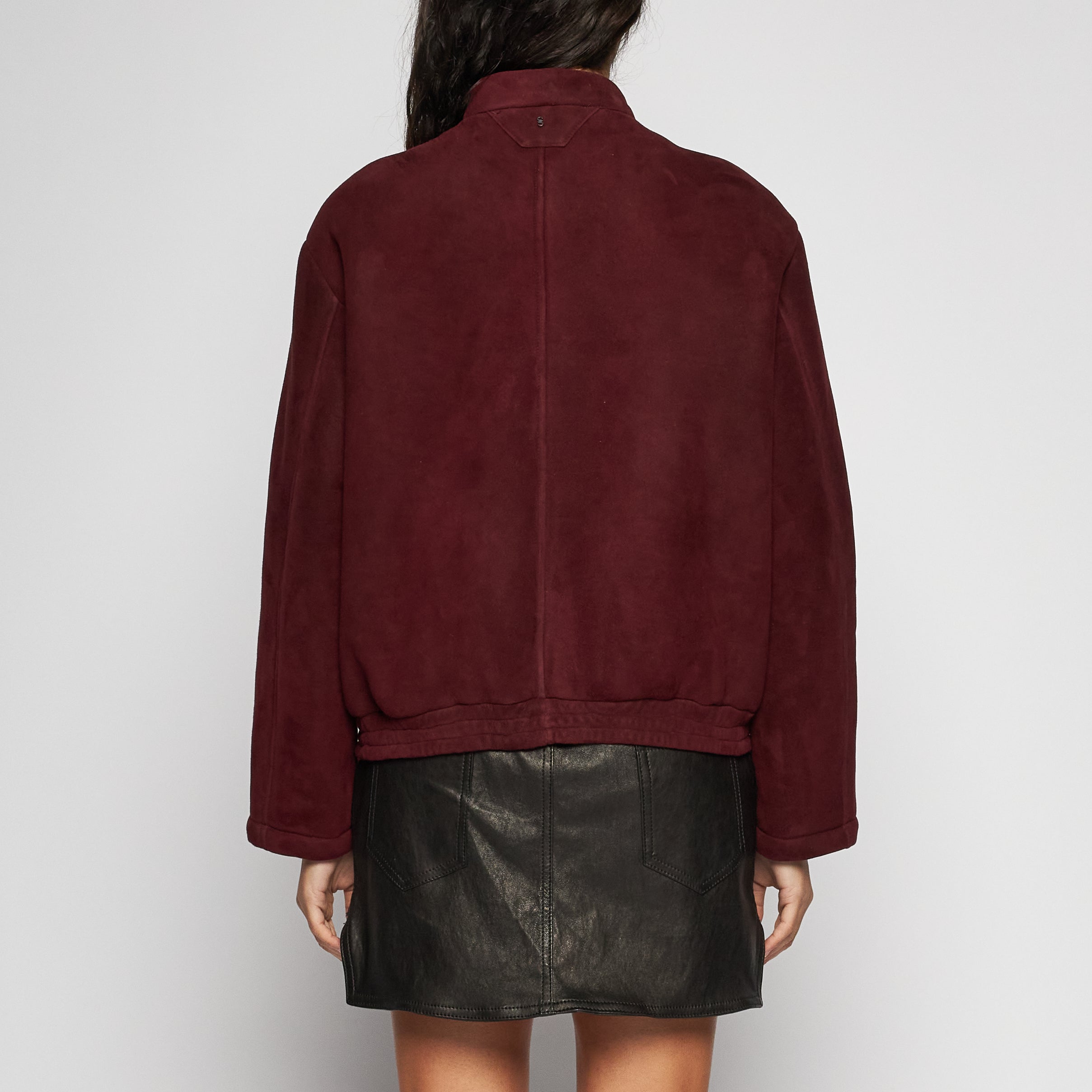 GIACCA IN SHEARLING SCAMOSCIATO - BORDEAUX