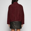 SUEDE SHEARLING JACKET - BURGUNDY