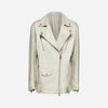 GIACCA BIKER IN PELLE MARTELLATA - ICE