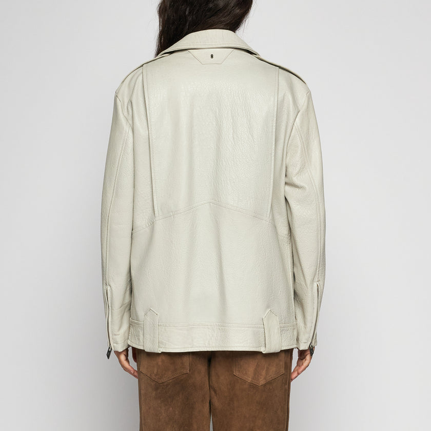 BIKERJACKE AUS GEHÄMMERTEM LEDER – EIS