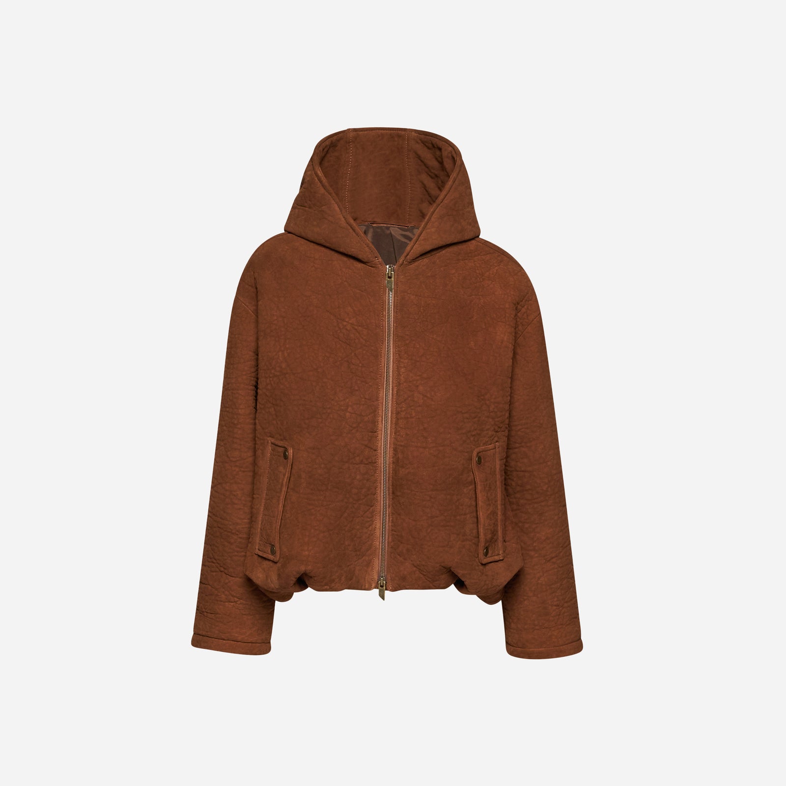 GIACCA IN PELLE MARTELLATA - TOBACCO