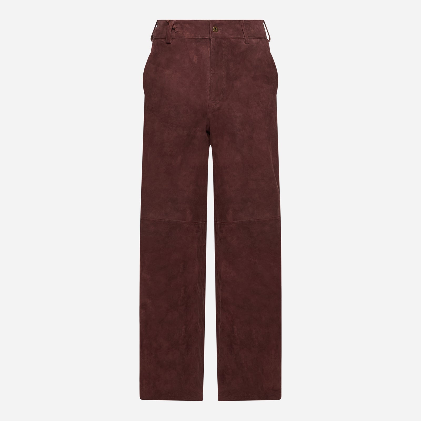 PANTALONE IN CAMOSCIO INVECCHIATO - BORDEAUX