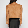 GIACCA BLAZER IN PELLE MARTELLATA – CAMEL