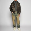OVERSIZED HOODED JACKET IN PLONGÈ NAPPA - DARK BROWN