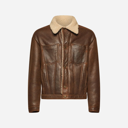 OVERSIZED-JACKE AUS GEALTERTEM SHEARLING - ROST