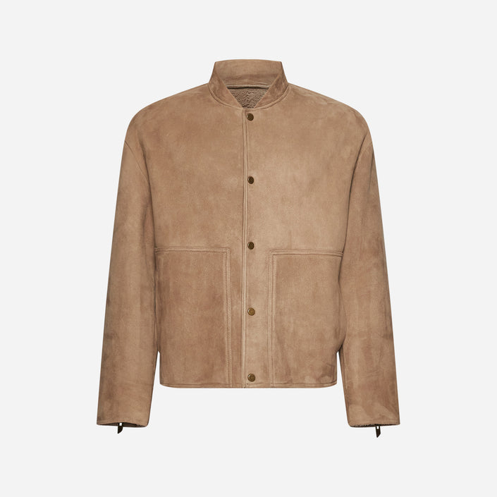 SUEDE SHEARLING JACKET - SAND