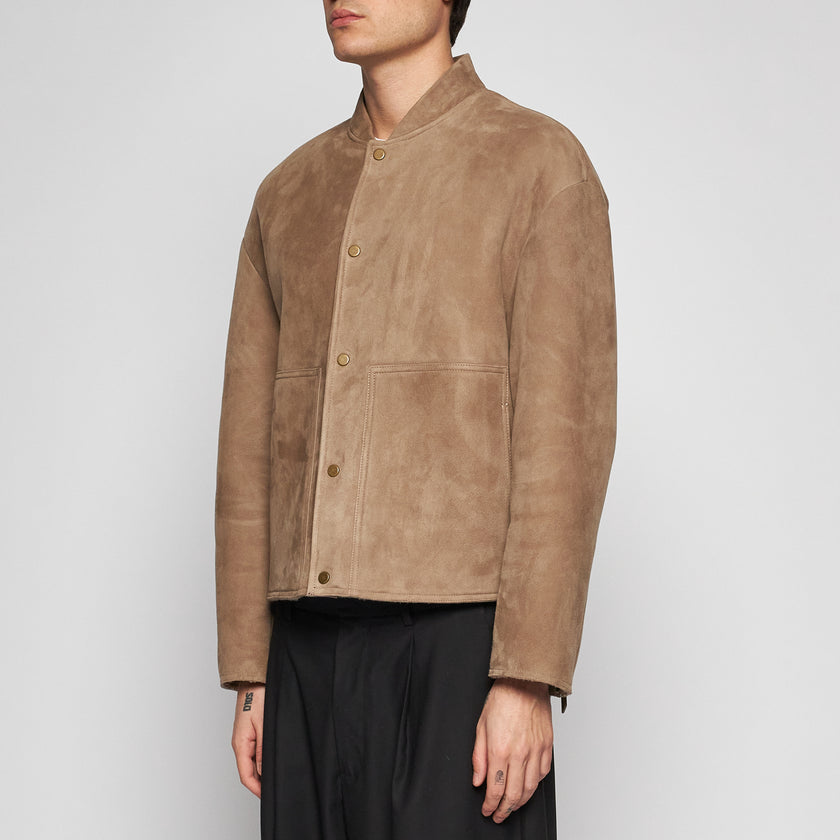 WILDLEDER-SHEARLING-JACKE – SAND