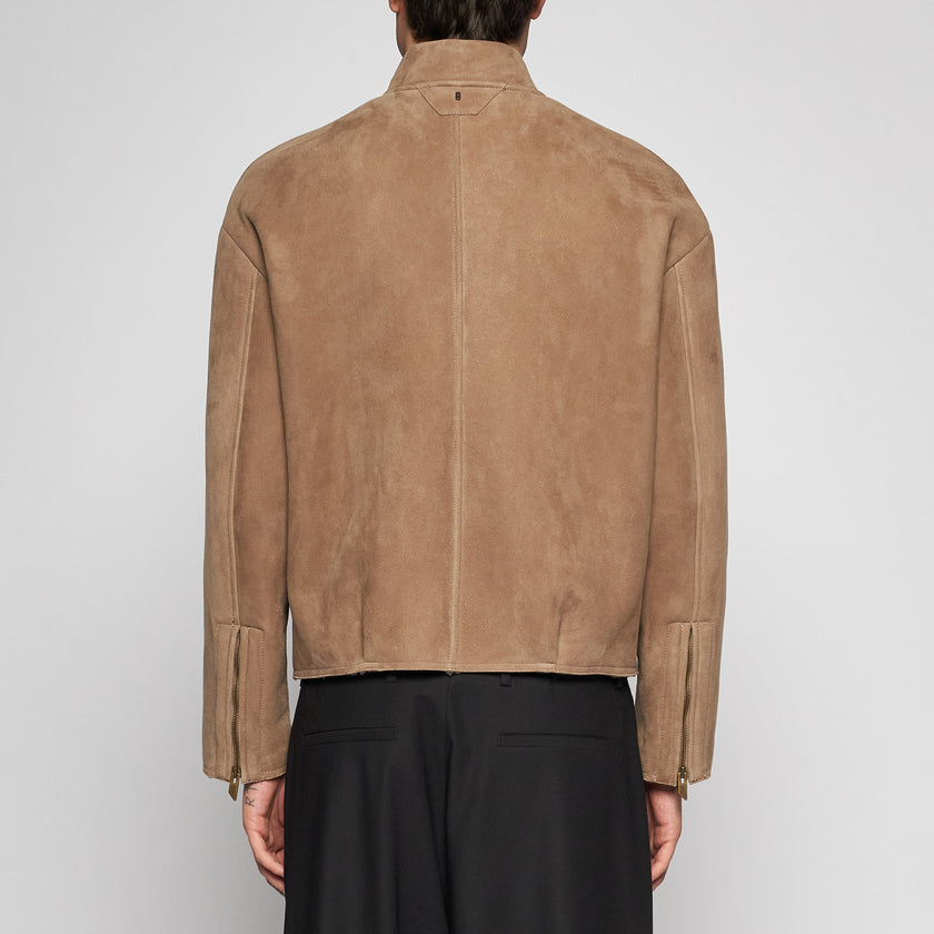 WILDLEDER-SHEARLING-JACKE – SAND