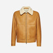 GIACCA BOMBER IN SHEARLING INVECCHIATO - CARAMEL