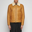 GIACCA BOMBER IN SHEARLING INVECCHIATO - CARAMEL