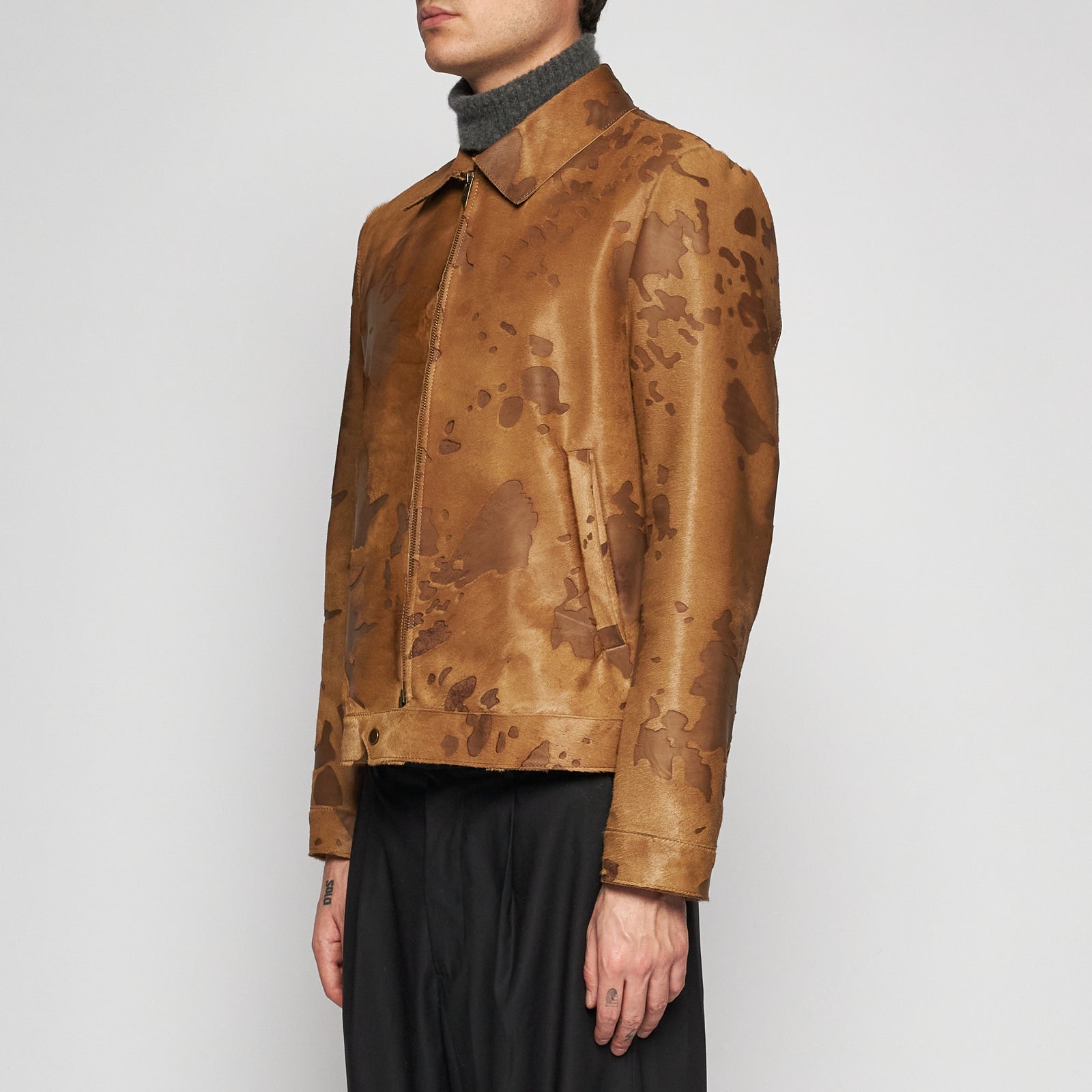 GIACCA IN PELLE DI CAVALLINO – CARAMEL