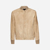 GIACCA BOMBER IN PELLE SCAMOSCIATA - SAND