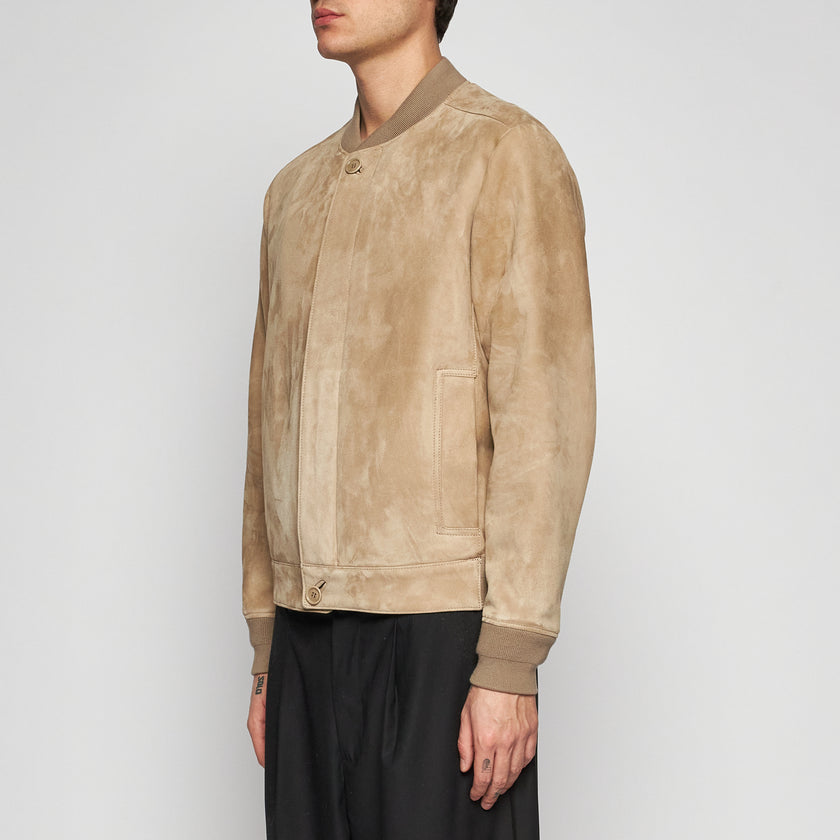 WILDLEDER-BOMBERJACKE – SAND