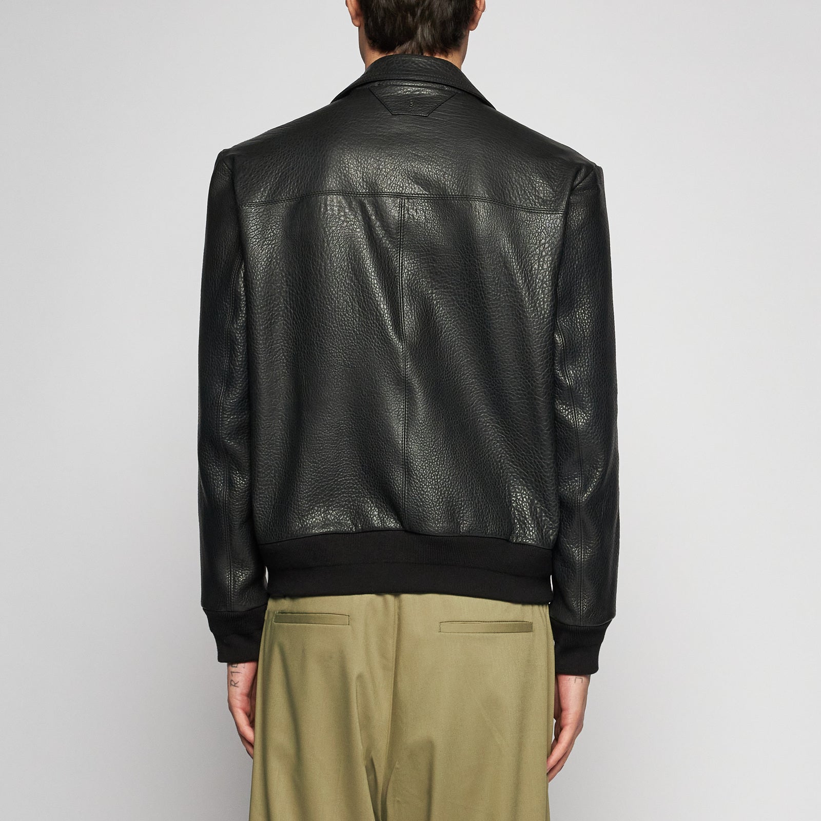 GIACCA IN PELLE MARTELLATA - BLACK