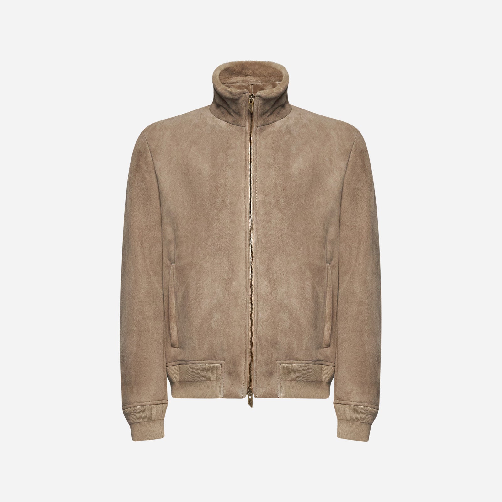 GIACCA BOMBER IN SHEARLING - STONE