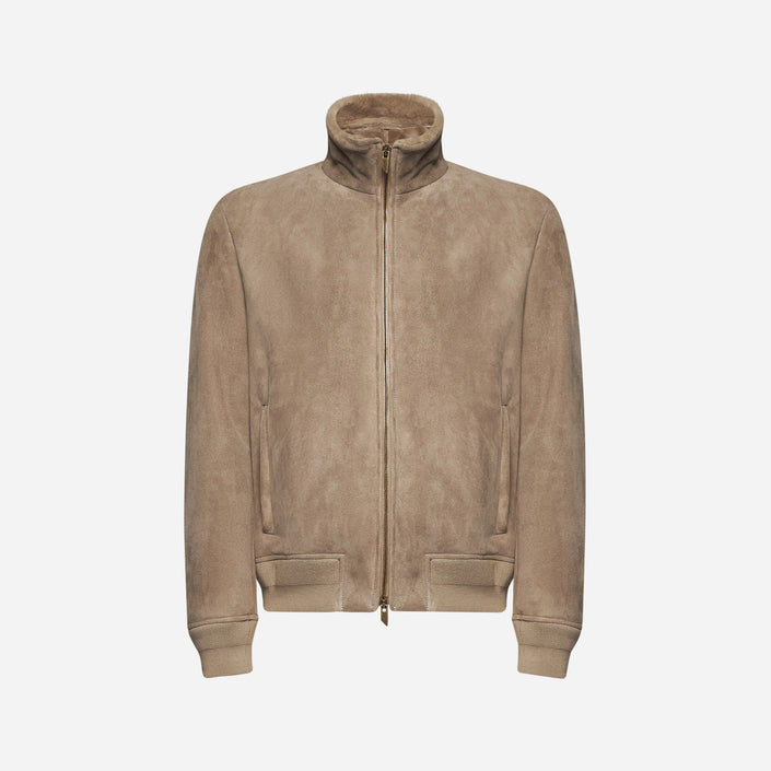 BOMBERJACKE AUS LAMMFELL – STEIN