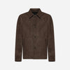 GIACCA BOMBER IN PELLE SCAMOSCIATA - DARK BROWN