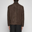 GIACCA BOMBER IN PELLE SCAMOSCIATA - DARK BROWN