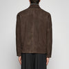 GIACCA BOMBER IN PELLE SCAMOSCIATA - DARK BROWN