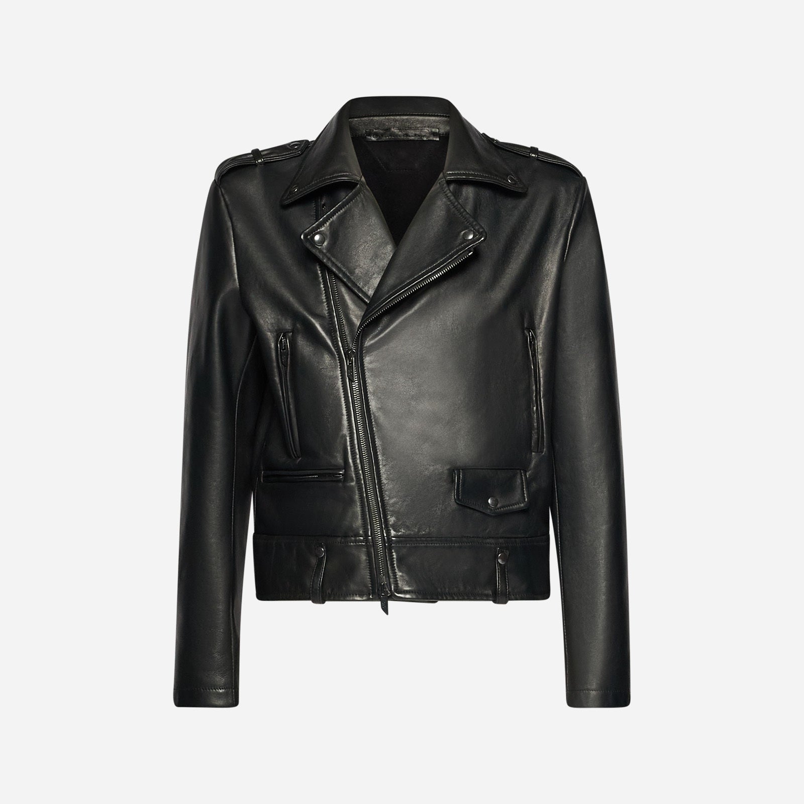GIACCA BIKER IN NAPPA PLONGÈ – BLACK