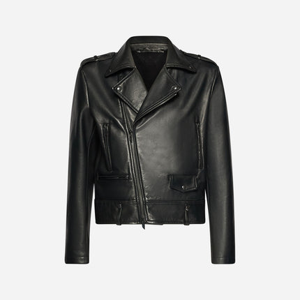 GIACCA BIKER IN NAPPA PLONGÈ – BLACK