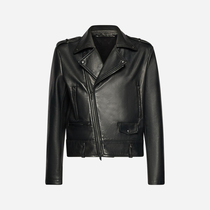 GIACCA BIKER IN NAPPA PLONGÈ – BLACK