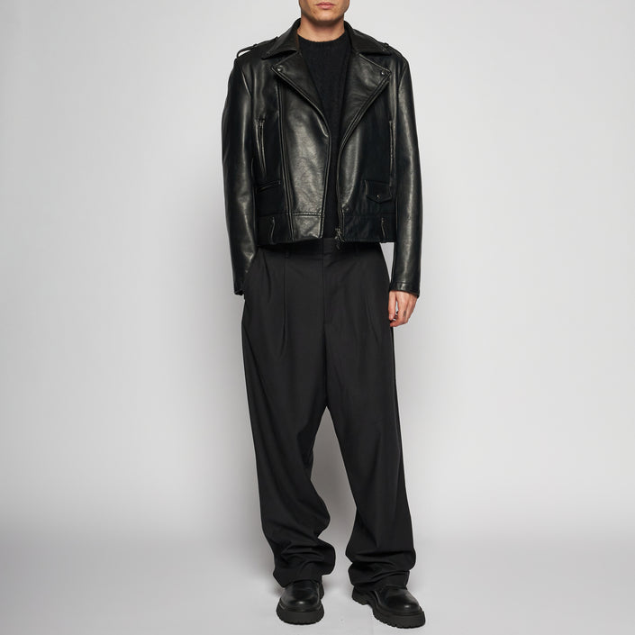 GIACCA BIKER IN NAPPA PLONGÈ – BLACK