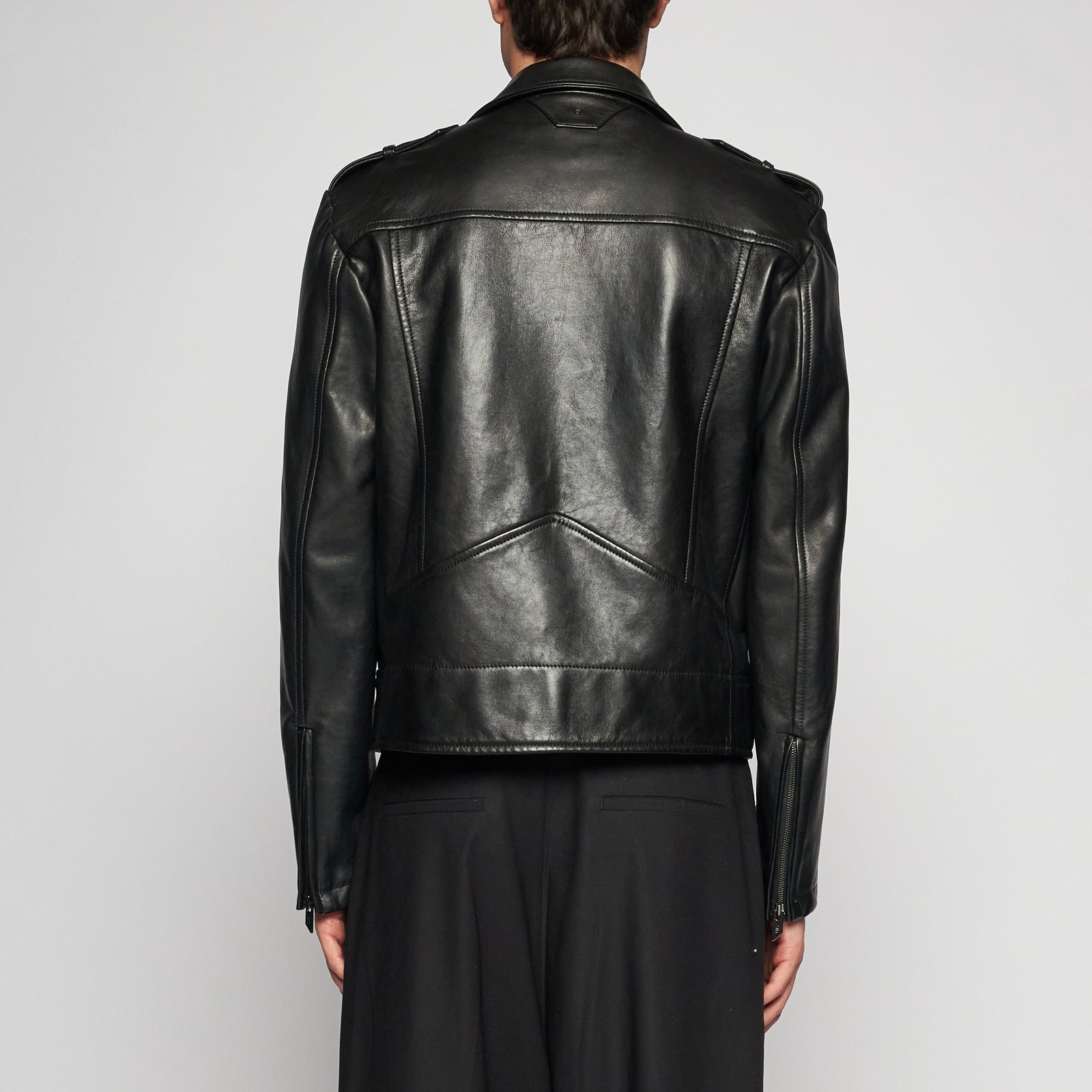 GIACCA BIKER IN NAPPA PLONGÈ – BLACK