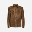 CAMICIA IN PELLE INVECCHIATA - COOKIE