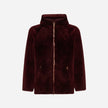 GIACCA OVER CON CAPPUCCIO IN SHEARLING - BORDEAUX