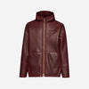 GIACCA OVER CON CAPPUCCIO IN SHEARLING - BORDEAUX