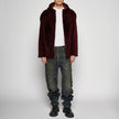 GIACCA OVER CON CAPPUCCIO IN SHEARLING - BORDEAUX