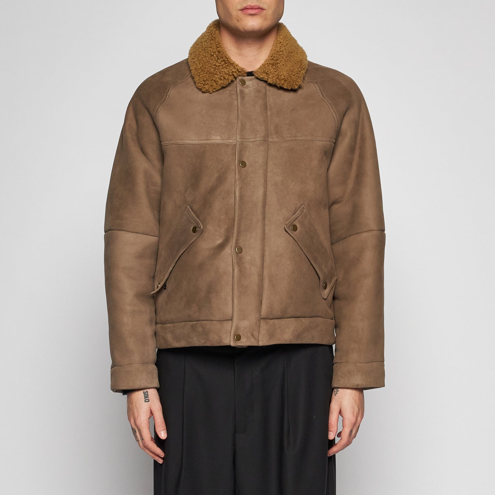 GIACCA IN SHEARLING - FANGO
