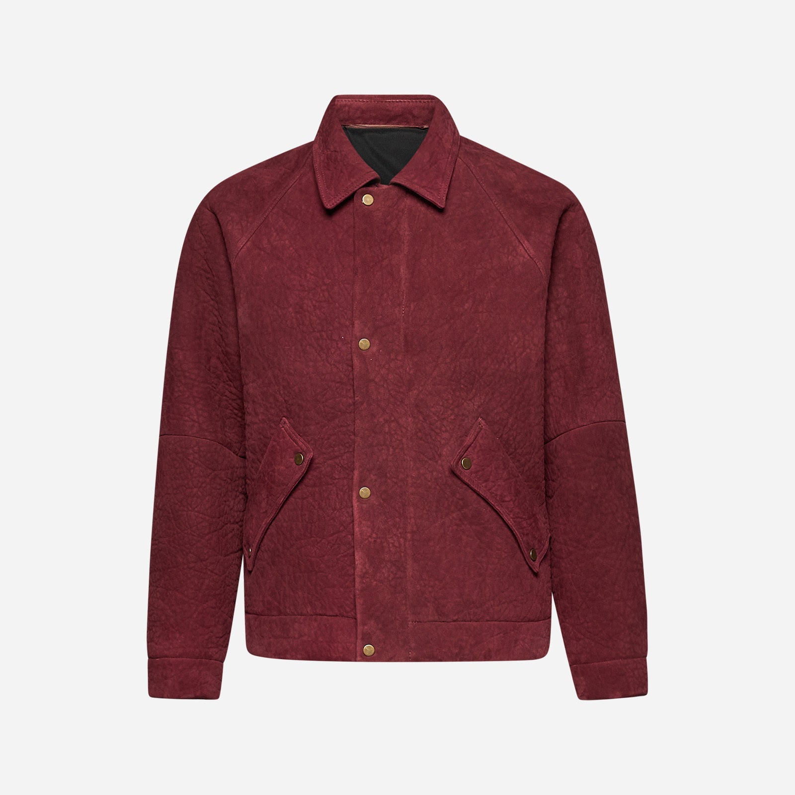 HAMMERED SUEDE WORK JACKET - BURGUNDY