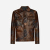 GIACCA IN PELLE EFFETTO CAVALLINO – BROWN