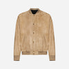GIACCA BOMBER OVER IN PELLE SCAMOSCIATA - SAND