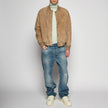 GIACCA BOMBER OVER IN PELLE SCAMOSCIATA - SAND