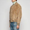 GIACCA BOMBER OVER IN PELLE SCAMOSCIATA - SAND