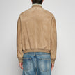 GIACCA BOMBER OVER IN PELLE SCAMOSCIATA - SAND